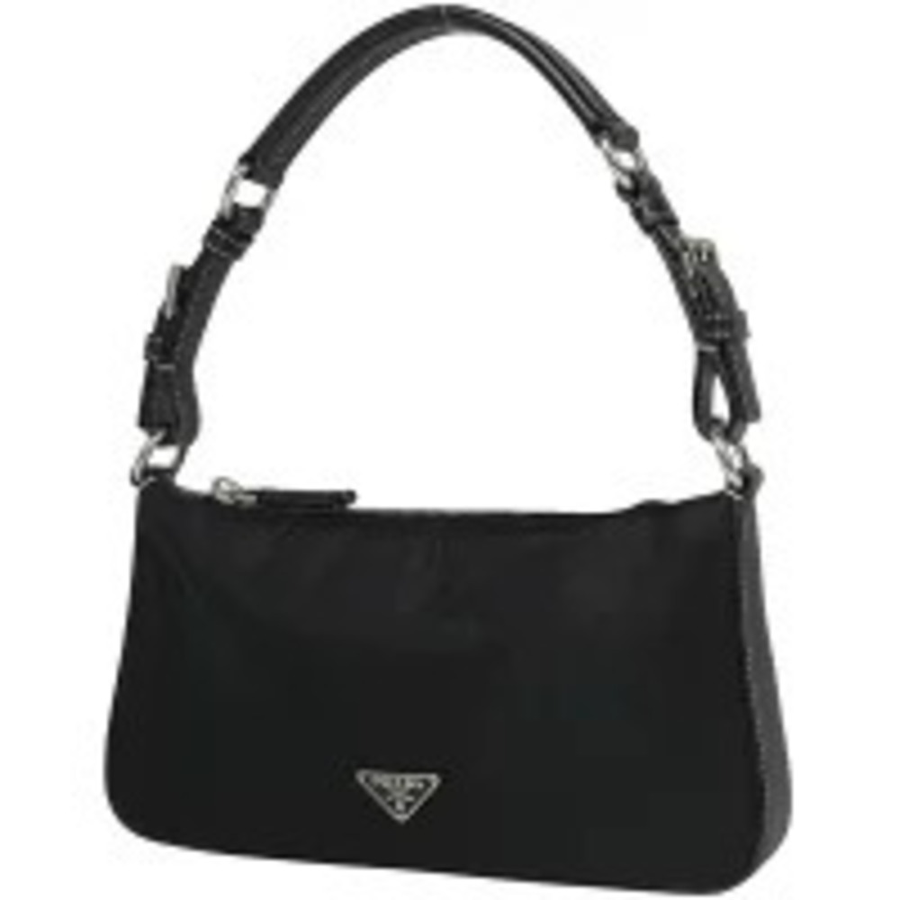 Prada Plate Handbag Hobo Tote Bag Nero Black